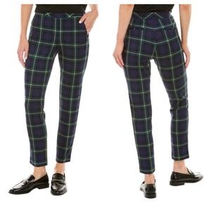 J.McLaughlin Brock Pants Womens Size 10 Regimental Plaid Navy Straight